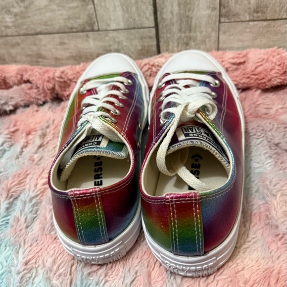 Size 7 Women’s Rainbow Glitter Converse - Picture 2 of 2